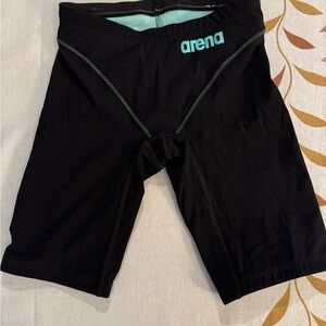 Arena Boys' Black Swim Jammers with Aqua Logo